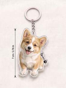 1pc Custom Pet Photo And Text Keychain, Personalized Dog Portrait Key Ring, Custom Pet Name Key Charm, Pet Lover Bag Pendant, Unique Pet Memorial Gift - Multicolor - View 7
