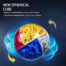 3D Stereoscopic Ball Maze Magic Cube, Ball-In-Maze Puzzle Toy, Focus Training And Stress Relief Gift For Adults - Multicolor - View 7