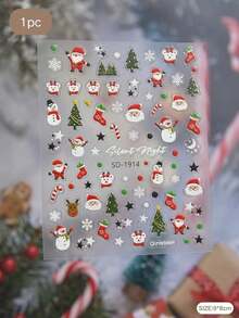 1 Set Christmas Santa Claus, Snowman, Christmas Tree, Reindeer Decorative Stickers, Christmas Holiday Atmosphere, Independent Detachable Stickers, Easy-To-Peel Adhesive Backing, Firm Adhesion, Suitable For Phone Cases, Water Bottles, Digital Accessories, Storage Containers, Desktop Items, Adult Item Exterior Decorative Stickers - Decorative Stickers - View 7