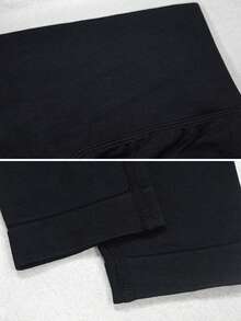 Women's High Waist Seamless Black Leggings, Booty Lift Tummy Control Versatile For Yoga Pilates Gym Workout, Sportswear - Black - View 3