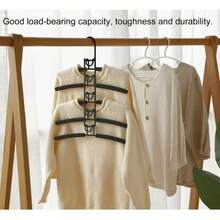 1pc Heavy Duty Space-Saving Hanger 5-In-1 Multi-Layer Metal Style Foam Padded Polished Surface Suitable For Coats, Sweaters, Suits And T-Shirts Essential Hanger For Home Closet And Clothing Store Display - Multicolor - View 7