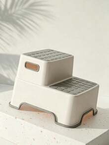 Two‑Step Step Stool With Anti‑Slip Pedals For Stable Fall‑Proof Use. Made Of Thickened Plastic For Sturdiness And Durability. It Features A Side Carry Handle And Is Practical For Home Use. - Random Color - View 8