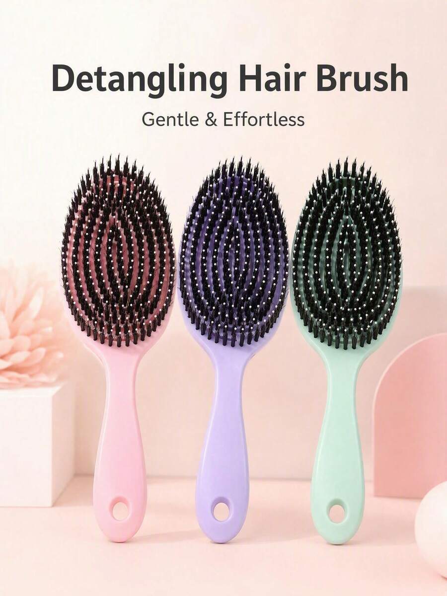 1pc Hair Filling Straight Hair Styling Comb, Professional Anti-Frizz Smoothing Tool, Wet & Dry Use, Unisex, Portable Travel Camping Vacation Hair Accessory - Multicolor - View 1