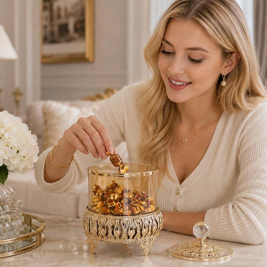 Decorative Bottles & Jars - Medium Size Gold - View 1