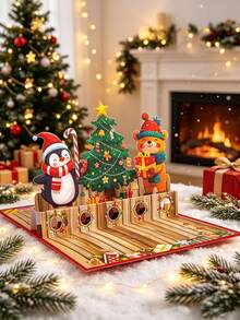 Personalized Custom 3D Pop-Up Christmas Card, Christmas Tree, 3D Greeting Card, Featuring Snowy Village And Christmas Tree, Merry Christmas Card Suitable For Women, Men, Mothers, Fathers, Daughters, Sisters, Wives, Friends And Family - Single Piece - View 4