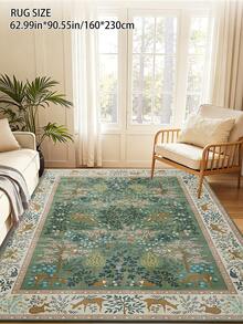 1pc Vintage Distressed Persian Style Rug, Bohemian Traditional Polyester Fiber Rectangular Easy Care Washable Area Carpet, Suitable For Living Room, Hallway, Bedside, Sitting Room, Bedroom Home Decor - Multicolor - View 21