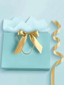 4PCS/12PCS-Gift Bag Set, Includes 1 Gift Bag, 1 Tissue Paper, 1 Ribbon And 1 Card, Shopping Bag, Packaging Bag With Handle, Bow Decor Handbag, Premium Paper Handbag - View 10