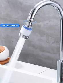 Kitchen Faucet Tap Water Purifier Filter, 1 Set/10‑Pack, 1 Short Swivel Boost Anti‑Splash Head, 3 Spare Thread Gaskets, 6 Replacement Filter Cartridges - View 9