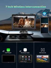 7" Touchscreen Carplay Portable Car Stereo Android Auto, Car Play Navigation, Voice Control, Remote Connection/AUX/FM, Car Radio Receiver, Loop Recording, Plug & Play, For Car Truck Van - Carplay - View 4