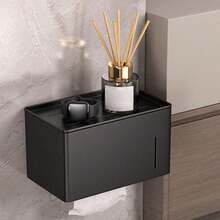1pc Multifunctional Carbon Steel Fashion Facial Tissue Box, Minimalist No-Drill Wall-Mounted Storage Rack With Shelf, Easy Installation Rust-Proof, 3 Colors Available, Perfect For Small Bathroom And Kitchen Storage, Enhancing Home Decor Style - Multicolor - View 16
