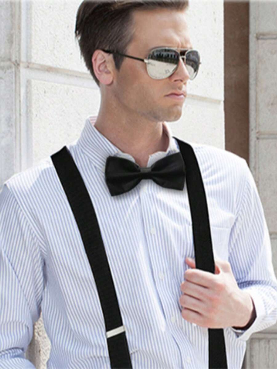1pc Men's Solid Color Minimalist Soft Skin-Friendly Foldable Polyester Bow Tie, Suitable For Daily Wear And Party Outfits - Multicolor - View 1
