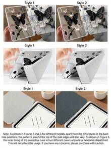 Kingsung Dark Butterfly & Flower Pattern Y-Shaped Folding Acrylic Tablet Case Compatible With Samsung Tablets/Pad Mini6/7/9.7/10.2/10.5/10.9/12.9/Pro 11, 10th Generation, Protective Cover Supports Multi-Angle Adjustment, Six Ways To Place The Bracket, Built-In Pen Slot, Anti-Drop Protection, Automatic Wake/Sleep.Compatible With Kindle Paperwhite 12th Gen 2024,Kindle 11th Gen 2022,Clara Colour. - Multicolor - View 8