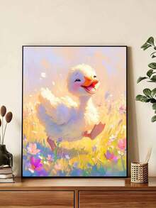 DIY Cute Happy Duckling In Flower Field (Frameless 8x12 / 16x20 Inches) Paint By Numbers Kit (Acrylic) Arts & Crafts For Adult Beginners, Home Wall Decor, And Holiday Gifts - Sets - View 4