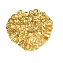 1pc Vintage Gold-Plated Large Hole Bead String, Smiling Face, Heart, Moon, Star, Elephant, Ladybug, Infinity Symbol, Bow Pendant, Suitable For Bracelet Handmade Craft, Jewelry Designed For Girls And Women - Gold - View 2