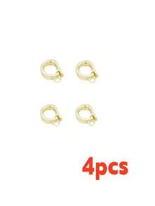 4PCS Copper Simple Fashion Hip-Hop Style Full Zirconia Extension Tail Buckle Folding Buckle Handmade DIY Bracelet Necklace Jewelry Accessories - Multicolor - View 8