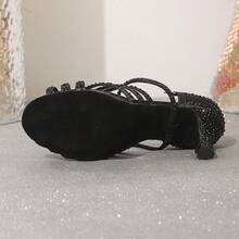 1 Pair Solid Color Punk Artificial Crystal Webbing Party All Season - Black - View 4