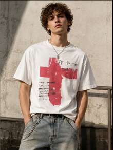 Herren Neues Mode Hip-Hop-Muster T-Shirt, atmungsaktiv - Weiss - Übersicht 3