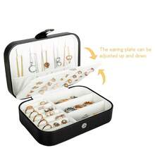 Jewelry Box Women Jewelry Organizer Display Travel Large Capacity Jewelry Case Luxury PU Leather Jewelry Case Multiple Compartments Classification Box - Black - View 3