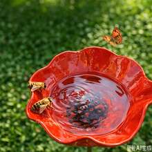 1pc 60cm Flower & Bird Feeder, Metal Garden Planter With Bird Bath, Outdoor Insect Watering Station, Suitable For Yard, Potted Plants, Window Boxes And Outdoor Garden Decor - Multicolor - View 3