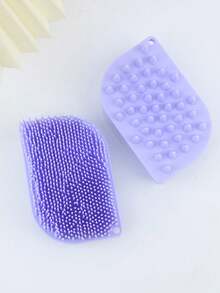 1pc Silicone Scalp Massager Shampoo Brush, Scalp Cleaning Comb, Silicone Bath Brush, Dry And Wet Use Body Scrubber - Multicolor - View 12
