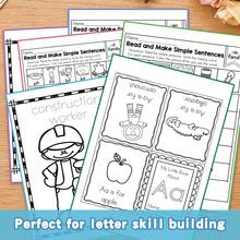 ABC Alphabet, Picture Words & Simple Sentence Practice Notebooks, A-Z Letter Recognition, Word Tracing, Handwriting, Occupation Vocabulary, Phonics, Reading, Spelling & Sentence Building, English Learning Games For Home, Classroom & Back To School - ABC Letters, Words & Sentences - View 3