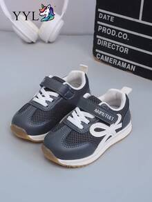 Children's Sports Shoes Gray Tone Minimalist Hook & Loop Easy On/Off Lightweight Durable Soft Sole Anti-Slip - Grey - View 4
