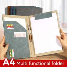 Multi-Color A4 PU Leather Business Folder, Multi-Pocket Document Organizer With Card Slots And Pen Holder, Suitable For Office, Resume, Meeting Storage - Single Piece - View 4