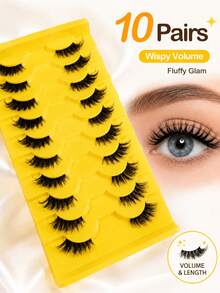 10 Pairs Half Lashes Soft And Naturally Curled And Slender, Enlarging The Eyes With Distinct Roots. The Eyelashes Are Light, Non Irritating, And Reusable, Suitable For Various Daily Occasions - View 8