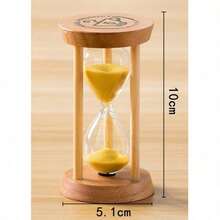 Round Wooden 5-Minute Timer, Multiple Sand Colors Available! Solid Wood Frame With High-Transparency Glass, Compact And Portable, Space-Saving, Perfect For Brushing Teeth, Study Self-Discipline Timing, Gentle Healing Desktop Decor, Anti-Drop Durable And Stylish - Multicolor - View 7