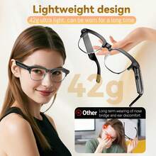 Fashion AI Smart Glasses, Supports 100+ Languages Voice Translation, 800W Camera, Vlog Recording, Bluetooth Calls, Music And Voice Recording, Modern Half-Frame Design, Unique Gift For Christmas, Birthday And Special Occasions - View 4
