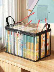 Heavy Duty Transparent PVC Storage Box With Visible Window, Foldable Storage Bag, Suitable For Books, Toys, Stationery And Snacks, Saves Home And Classroom Storage Space, Christmas And Halloween Storage, Back To School - Multicolor - View 11