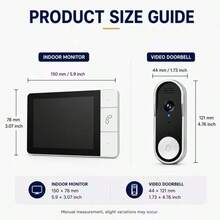 Wireless Video Doorbell Smart Doorbell 4.3 Inch Display 2.4G Wi-Fi Two-Way Audio Easy Wall Mount Installation Rechargeable Battery Motion Detection Auto Capture Remote Control - View 8