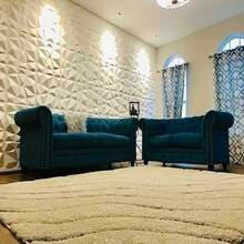 Diamond Style 3D Wall Panel, PVC Modern Geometric Triangle Embossed Wall Sticker, Waterproof Noise-Reducing Decorative Wall Panel, Suitable For Living Room, Bedroom, TV Background Wall, Office, Home Theater, Indoor Home Decor, White And Black Optional - 3D Wall Panels - View 10