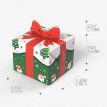 20pcs (10pcs Gift Box + 10pcs Tag) Christmas Gift Boxes With Red Ribbon Bow Design, Green Christmas Tree, Santa Claus, Snowflake Pattern Candy Gift Boxes, Suitable For Christmas, Wedding, Birthday Party Foldable Packaging Boxes, Holiday Party Home Table Decoration, Best Gift For Friends And Family - View 7