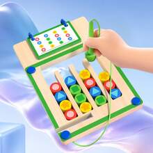 1 Set Juego de Rompecabezas Deslizante Colorido para Niños, Juego de Mesa de Razonamiento Lógico de Madera, Juguete de Escritorio de Iluminación de Pensamiento para Jardín de Infancia - Multicolor - Ver 5