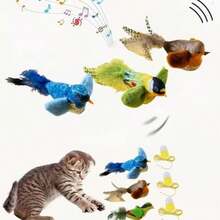 2pcs/Set (Bird Toy + Rope) Interactive Realistic Bird Cat Toy With Hanging Rope - Plush Prey Simulation Suitable For Indoor Play - Realistic Yellow Head & Green Feathers Applicable To Kittens, Adult Cats And All Breeds & Ages Pet Holiday Gift - Multicolor - View 2