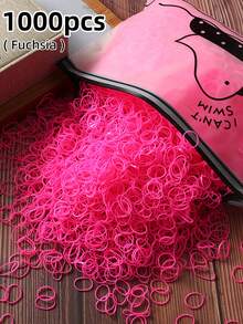 1000pcs Dopamine Colorful Rubber Bands Hair Ties Hair Rings Non-Damaging Hair Ropes Multi-Purpose Hair Accessories Rubber Bands Gift - Multicolor - View 20
