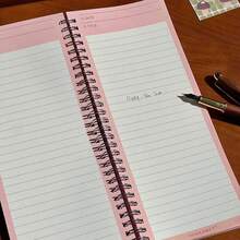 1pc Fresh Watercolor Strawberry Pattern Spiral Coil Notebook, Highly Attractive Sweet Style Lined Inner Pages Planner, Student Note-Taking Diary Notebook, Gift Or Personal Use Paper Stationery - A - View 8