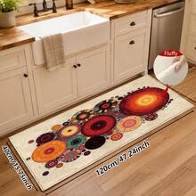 1pc Bathroom Anti-Slip Mat, Soft Faux Cashmere Material Floor Mat, Vintage Artistic Round Pattern Faux Cashmere Rug, Kitchen Anti-Slip, Bathroom Anti-Slip, Entrance Door, Bedroom Door Mat, Multi-Scenario Use Anti-Slip Mat, Room Decor, Holiday Gift - Multicolor - View 11