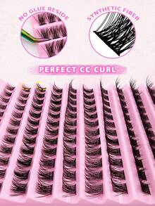 120pcs C-Curl Cluster False Eyelashes, Segmented Single Lash, Pointed Tip Individual Lashes, Lash Clusters, Individual Lashes, False Eyelashes - Black - View 4