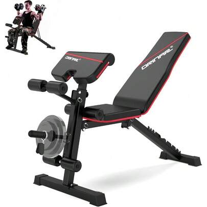 Adjustable Weight Bench, 880Lbs Bench Press For Full Body Workout, Workout Bench For Home Gym With Barbell Rack, Strength Training Stable Incline Decline Bench With Leg Developer
