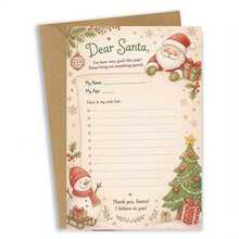 1/3 Sets Greeting Card Christmas Wish List Greeting Card With Envelope For Holiday Party And Seasonal Gift Exchange Decorative Stationery For Friends And Family Greeting Card - A - View 8