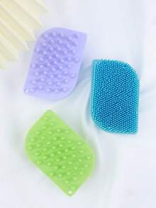 1pc Silicone Scalp Massager Shampoo Brush, Scalp Cleaning Comb, Silicone Bath Brush, Dry And Wet Use Body Scrubber - Multicolor - View 11