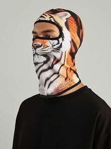 1-3pcs Realistic Animal Print Balaclava Face Mask, Tiger Leopard Lion Leopard Pattern Full Head Cover, 3D Animal Graphic Full Face Mask, Creative Beast Design Balaclava, Breathable Helmet Liner, Suitable For Motorcycle Riding And Outdoor Sports - Multicolor - View 3