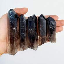 Natural Tea Quartz Crystal Raw Mineral Single Point Column | Smoky Quartz Energy Decor Home Office Feng Shui Stone Mineral Specimen Collection - Multicolor - View 1
