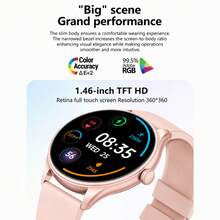 SENBONO Ladies' Smartwatch, 1.46-Inch High-Definition, Wireless Calling, Step Count, Sleep, Heart Rate, Multiple Exercise Modes, Information Reminders, Music Control, Dial Selection, Information Push, Ultra-Thin Round Screen, Christmas Gift - View 2