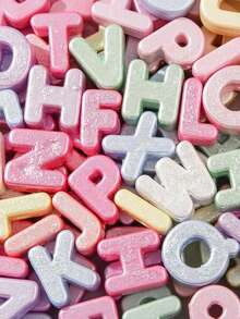 18/38/58 Pearl-Colored Random Large Letter Beads (A-Z), Acrylic Bubble Beads, Suitable For Paracord Beaded Bags, Pendants, Keychains And Handicrafts - Assorted Colors - View 1