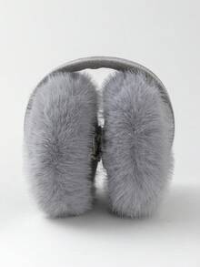 GARASSACC 1pc Women's Cute Puppy Embroidery Suede Fleece Foldable Warm Earmuffs - Multicolor - View 3