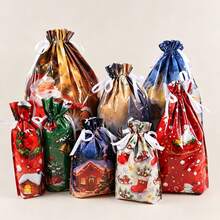 2pcs/5pcs/10pcs Multi-Color Multi-Style Drawstring Christmas Gift Bags, 3D Drawstring Bags, Extra Large Christmas Gift Packaging Bags, Wine Bottle Packaging Decorative Bags - Multiple Styles - View 2
