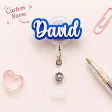 Customizable Text & Name Retractable Badge Reel, ID Clip, Healthcare Worker Name Tag, Office Badge, Stethoscope Accessory; Gift For Nurses & Doctors - Multicolor - View 13